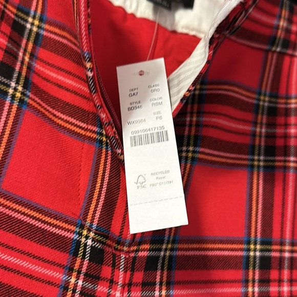 NWT JCrew red plaid holiday suit. Pants are 6p, jacket is 4p - Picture 14 of 15